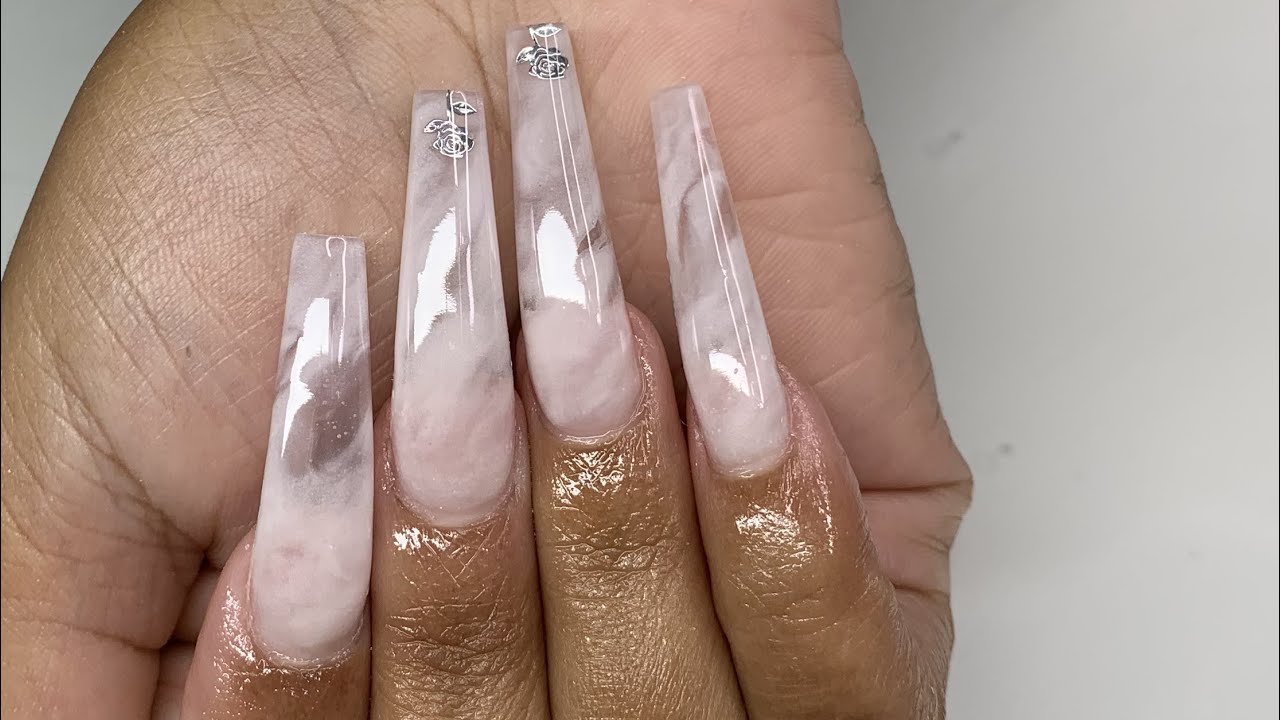Buy Fstrend Fake Nails Pearl Marble Artificial False Nails Full Cover  Simple Party Acrylic Nails for Women and Girls Online at Low Prices in  India - Amazon.in