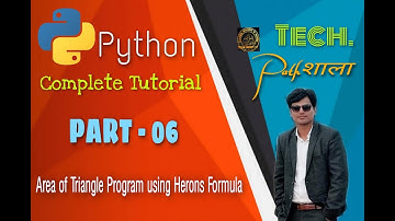 Python part  6 ( Area of Triangle using HERONS Formula)
