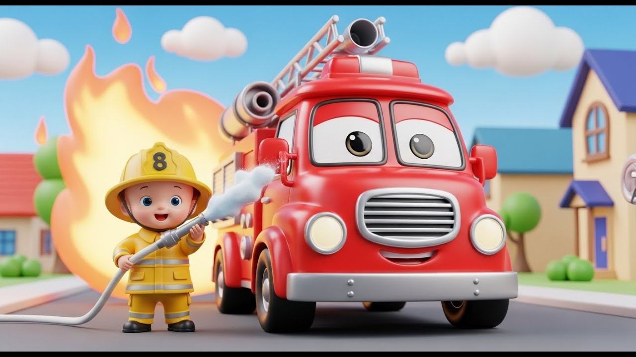 Learn 123 Firetruck 🚒 | Learn Numbers for Kids | Counting Song with Fire Truck