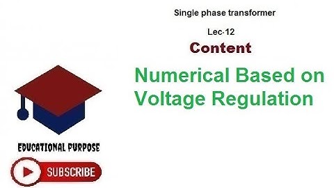 Numerical on Voltage regulation