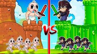 ¡CASTILLO DE CACA VS CASTILLO DE MOCO!  RETO DE CASTILLOS: BEBE NOOB VS BEBENOOBSI MINECRAFT