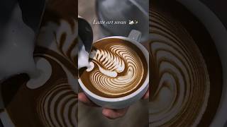 Swan latte art ? - فن لاتيه بجعة أساسي للمبتدئين barista latte latteart