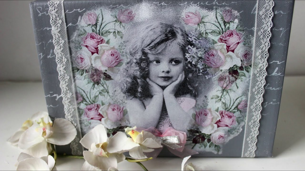 Reciclado de caja de zapatos - Estilo romántico - Decoupage - Reciclaje - DIY - Manualidades fáciles