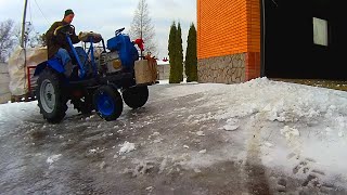 Homemade Tractor vs Snow Ice Road or One Day My Life work Homemade Garden Tractor