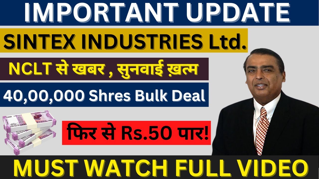 SINTEX INDUSTRIES Ltd Sintex industries share latest news Business