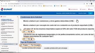 SOLICITUD DE RESTITUCIÓN DRAWBACK WEB REGISTRO DEL FORMULARIO ELECTRÓNICO