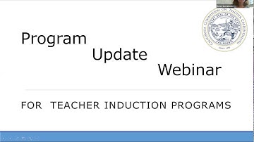 Program Update Webinar for Teacher Induction Programs
