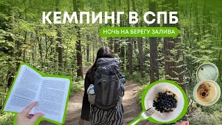 Ночь в палатке на берегу Финского залива, красная луна, еда на костре | Поездка в кемпинг