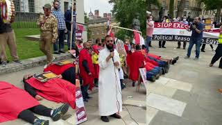 مظاهرة  ضد أحكام الإعدام في مصر بلندن  وكلمة للشيخ شكري مجولي