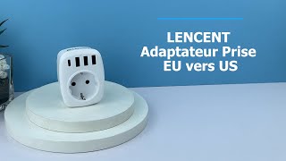 LENCENT Adaptateur Prise Europe France vers Americaine/USA/Canada Adaptateur de Voyage