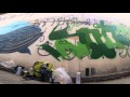 Whale and cat (Soithong) graffiti timelapse along Bangkok Klong...