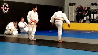 Judo green belt test.