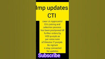 CTI Latest Updates #ctifinalmeritlist  #ctiupdates #ctijoining #ctijobsinpunjab #ctiinterview #cti