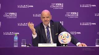 Infantino WAFFLES when questioned over FIFA hypocrisy by banning Russia but ignores others