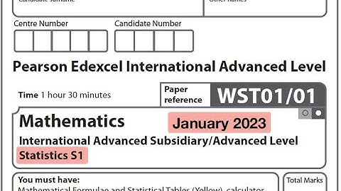 Edexcel IAL Maths - S1 - January 2023
