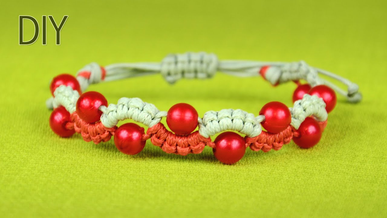 Easy Wave or Snake Bracelet with Beads - Tutorial - YouTube