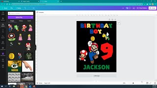 Design a Super Mario Kids Birthday Shirt in Canva