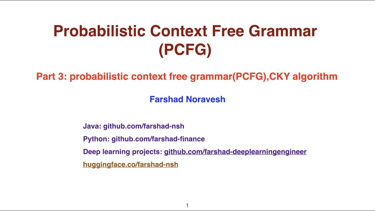 Part 3: Probabilistic Context Free Grammar(Pcfg) , Cky Algorithm - Youtube