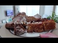 Crunchy pork liempo air fryer convection oven  garlic fried rice lutong pinoy in south korea v1
