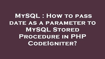 MySQL : How to pass date as a parameter to MySQL Stored Procedure in PHP CodeIgniter?