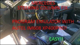 Autel IM608 XP400 PRO programming Mercedes ESL STEERING COLUMN emulator on car via OBD PORT! EASY!