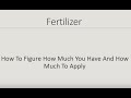 Basic Fertilizer Calculation