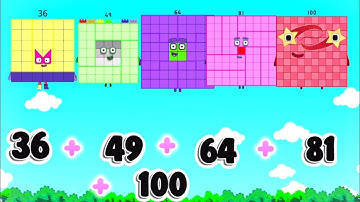 NUMBER BLOCKS FIVE RANDOM SQUARE NUMBER ADDITION | NUMBERBLOCKS ADDITION Kids Tube