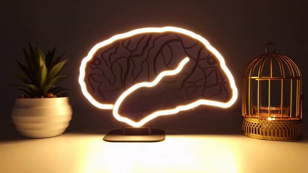 Brain Neon Sign Decor #brain #neon #led