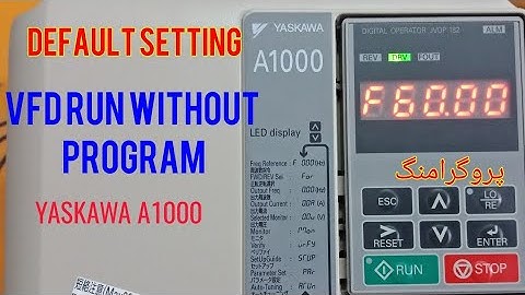 YASKAWA A1000 Default Factory Reset / bina parameters vfd operate kese kare