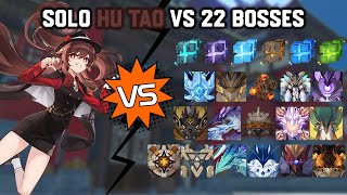 Solo C0R1 Hu Tao vs 22 Bosses Without Food Buff | Genshin Impact