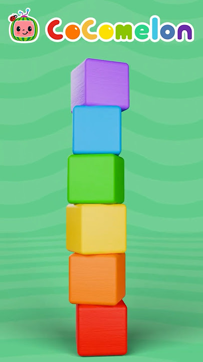Learn Colors 🟥🟧🟨🟩🟦🟪 with Blocks! Uh oh! Don't knock the tower down! #shorts #cocomelon