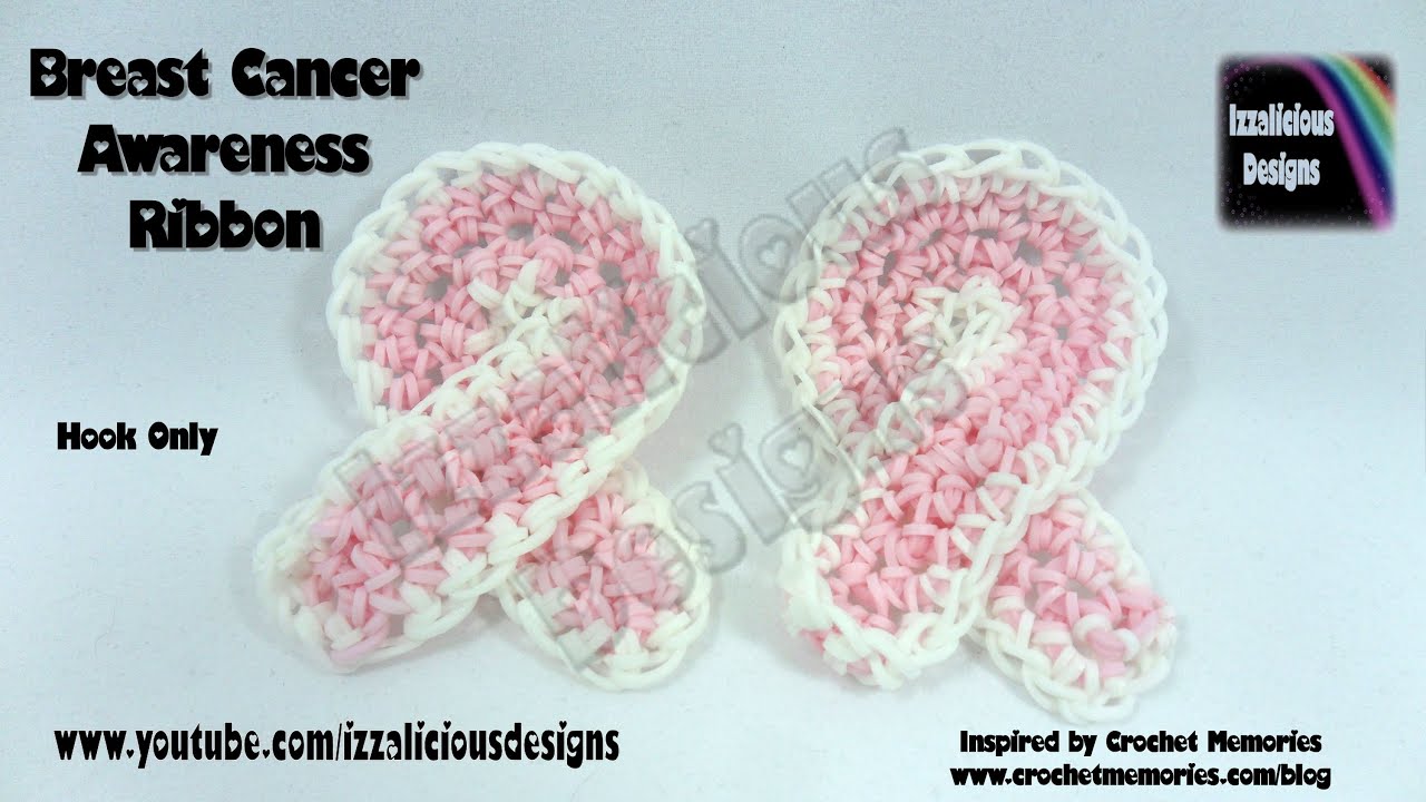 Rainbow Loom Breast Cancer Awareness Ribbon - loom-less/hook only ...