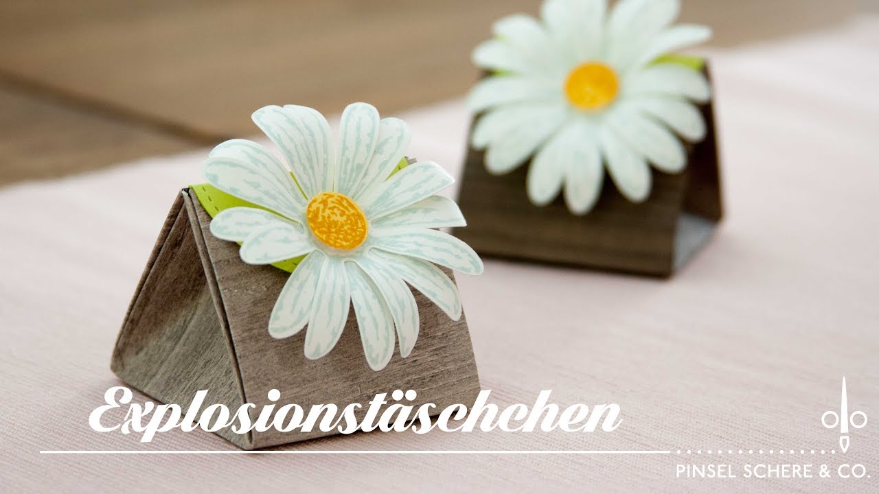 Explosionstäschchen mit der Produktreihe Gänseblümchengruß von Stampin' Up!