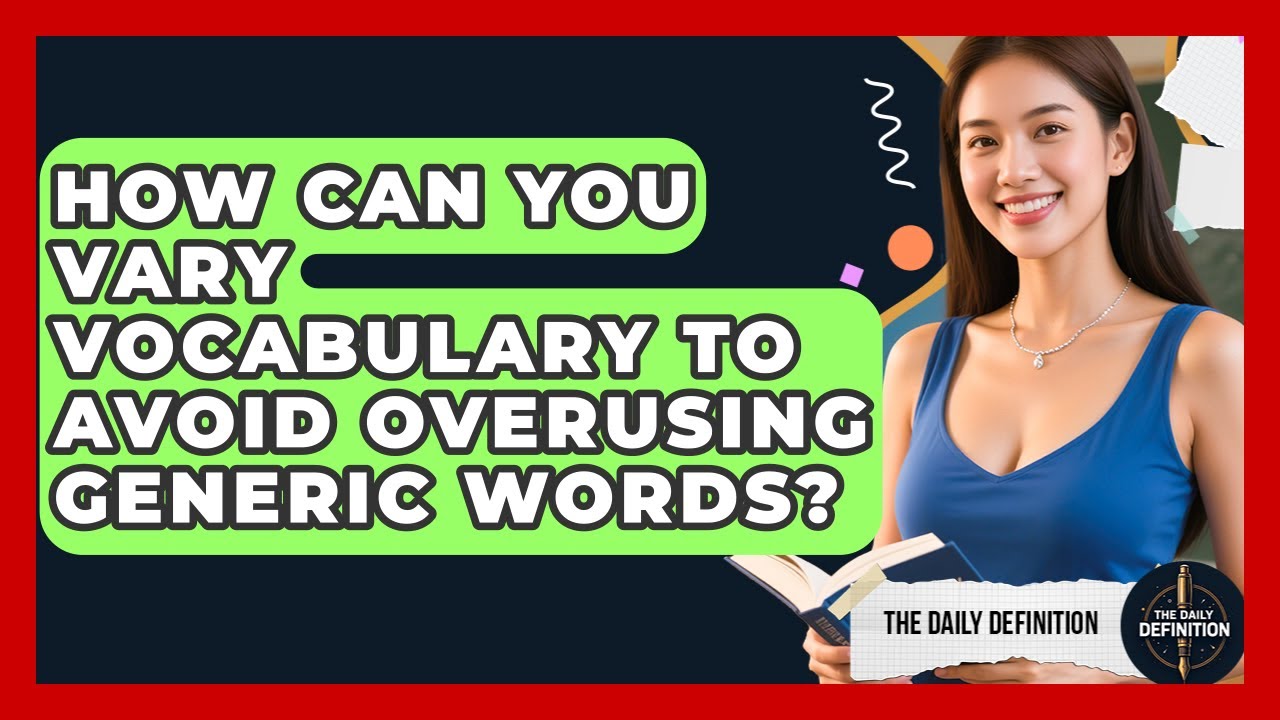 Oversuing How Can You Vary Vocabulary To Avoid Overusing Generic Words? - The ...