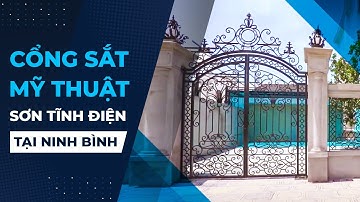 Mẫu Cổng Sắt Mỹ Thuật Sơn Tĩnh Điện Đơn Giản Đẹp Tại Ninh Bình