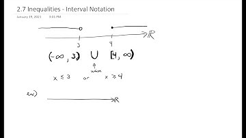 2.7 Inequalities - part 1 - Interval Notation