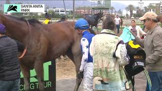 Nysos wins the Robert B. Lewis Stakes on Saturday, February 3 at Santa Anita Park