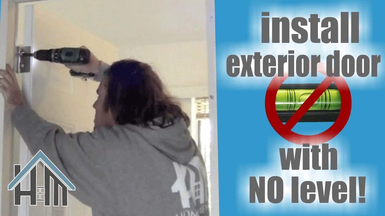 how to install pre hung exterior door. with no level! Easy! Home Mender - How To Install A Door Where There Is No Door