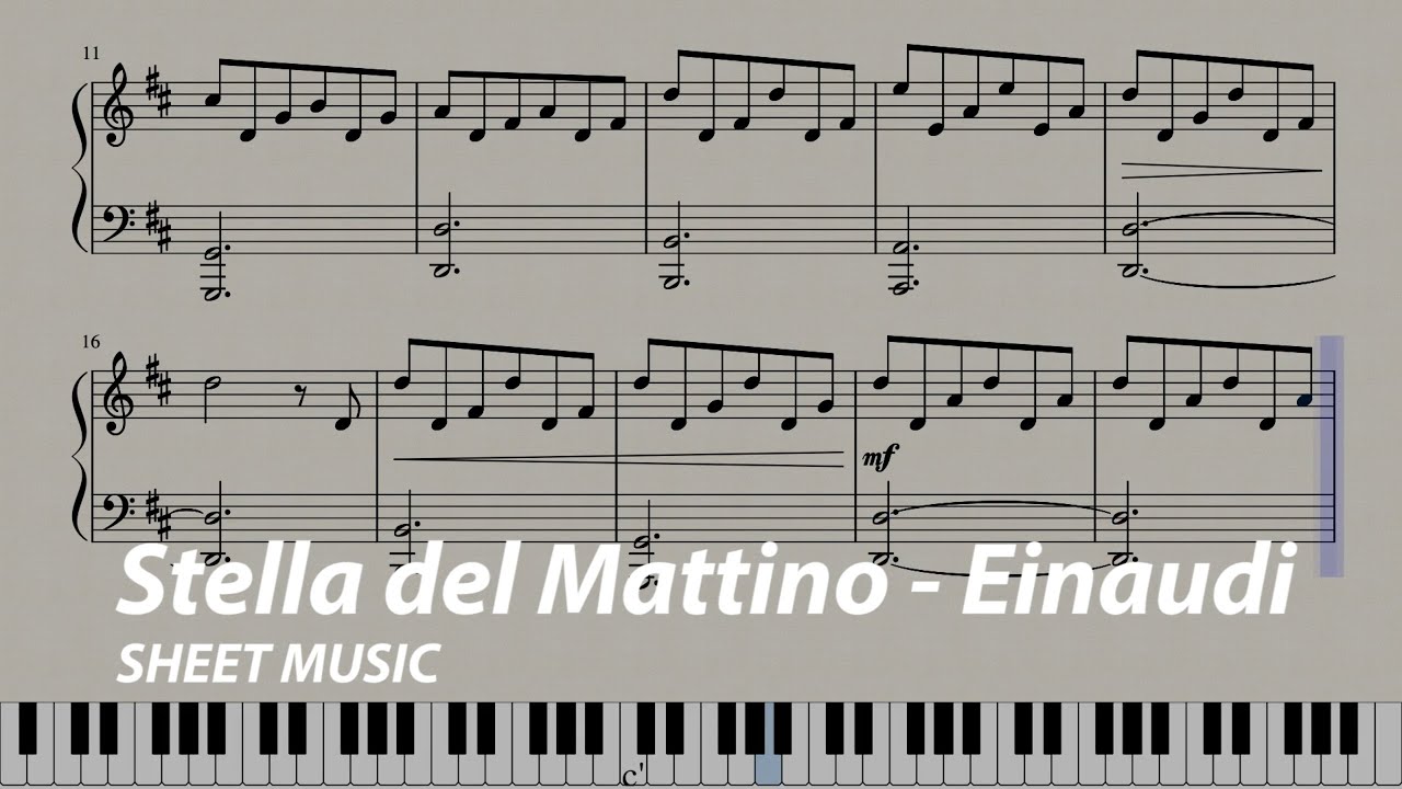 Stella del Mattino - Ludovico Einaudi (+ Sheet Music) - YouTube