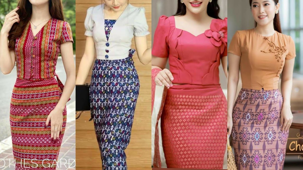 most beautiful ated Myanmar dresses collection and adorable formal wear burmese dresses2025