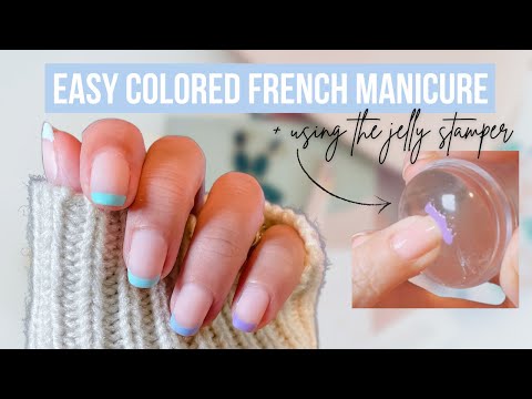 French Manicure Hack from TikTok | EASY DIY using a JELLY STAMPER