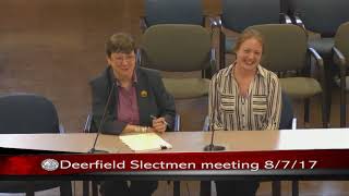 Deerfield Selectboard - August 9, 2017