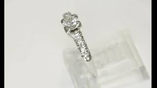 Vintage Natural Diamond Engagement Ring .52CT 14K WG Round Brilliant Size 7 - 34215