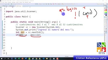 Estructura if-else if-anidado en JAVA - ejemplo determinar meses y los cuatrimestres PARTE 1/2