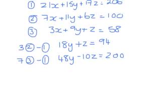 Add Maths 2011 Paper 1 Q10 3 equations 3 unknowns