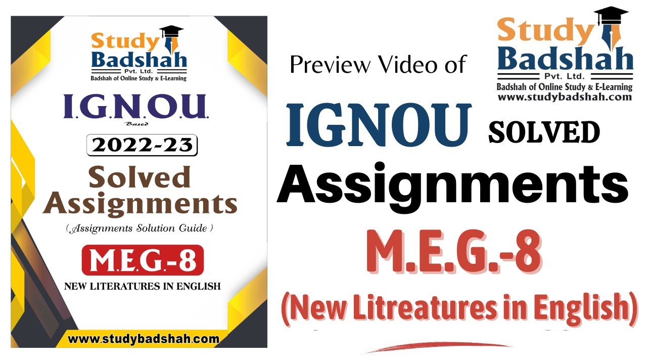 Free Sample Preview of MEG-8 IGNOU Solved Assignments (2022-2023 Session) | IGNOU