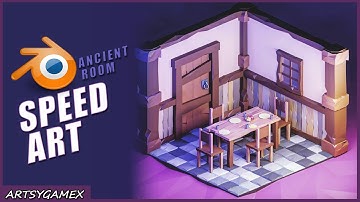 Ancient Isometric Room | Speed Art | 3D Modeling and Rendering in blender 2.8