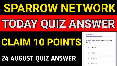 Today Sparrow Network Quiz Answer|sparrow Network Quiz|correct answer of sparrow Network Quiz 