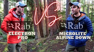 Rab Electron Pro VS.  Microlite Alpine Down | Down Jacket Battle Review