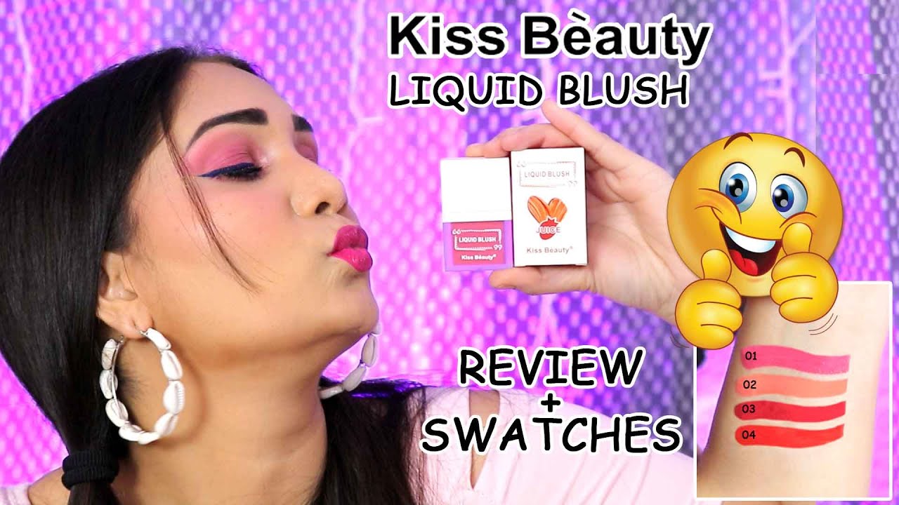 kiss beauty liquid blush review+democuffsnlashes YouTube